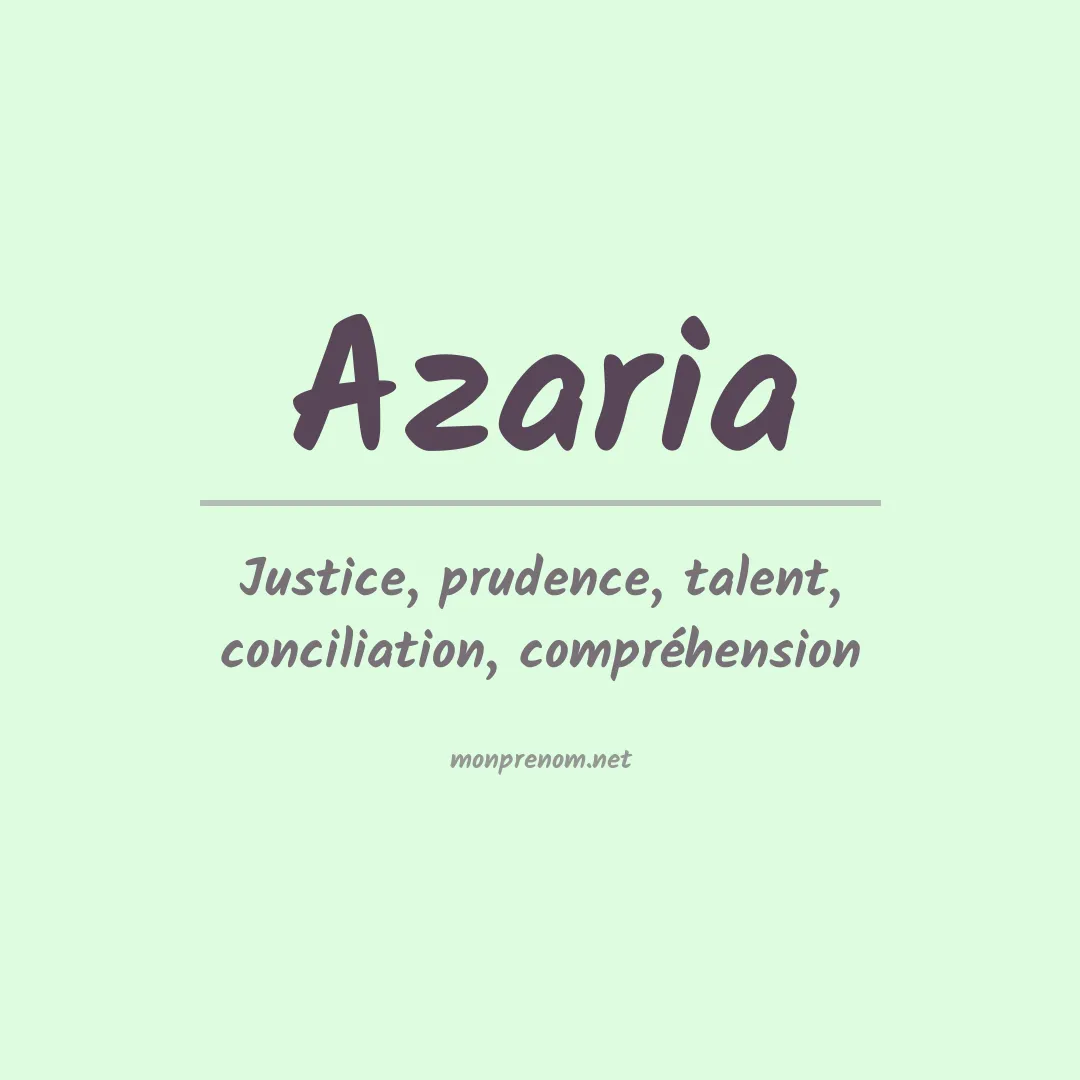 Signification du prénom Azaria