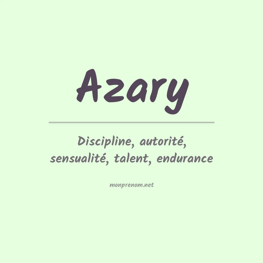 Signification du prénom Azary