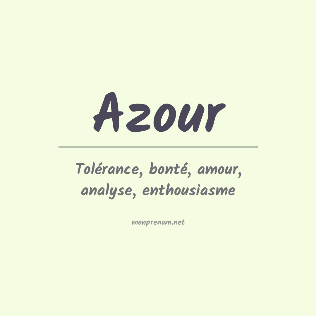 Signification du prénom Azour