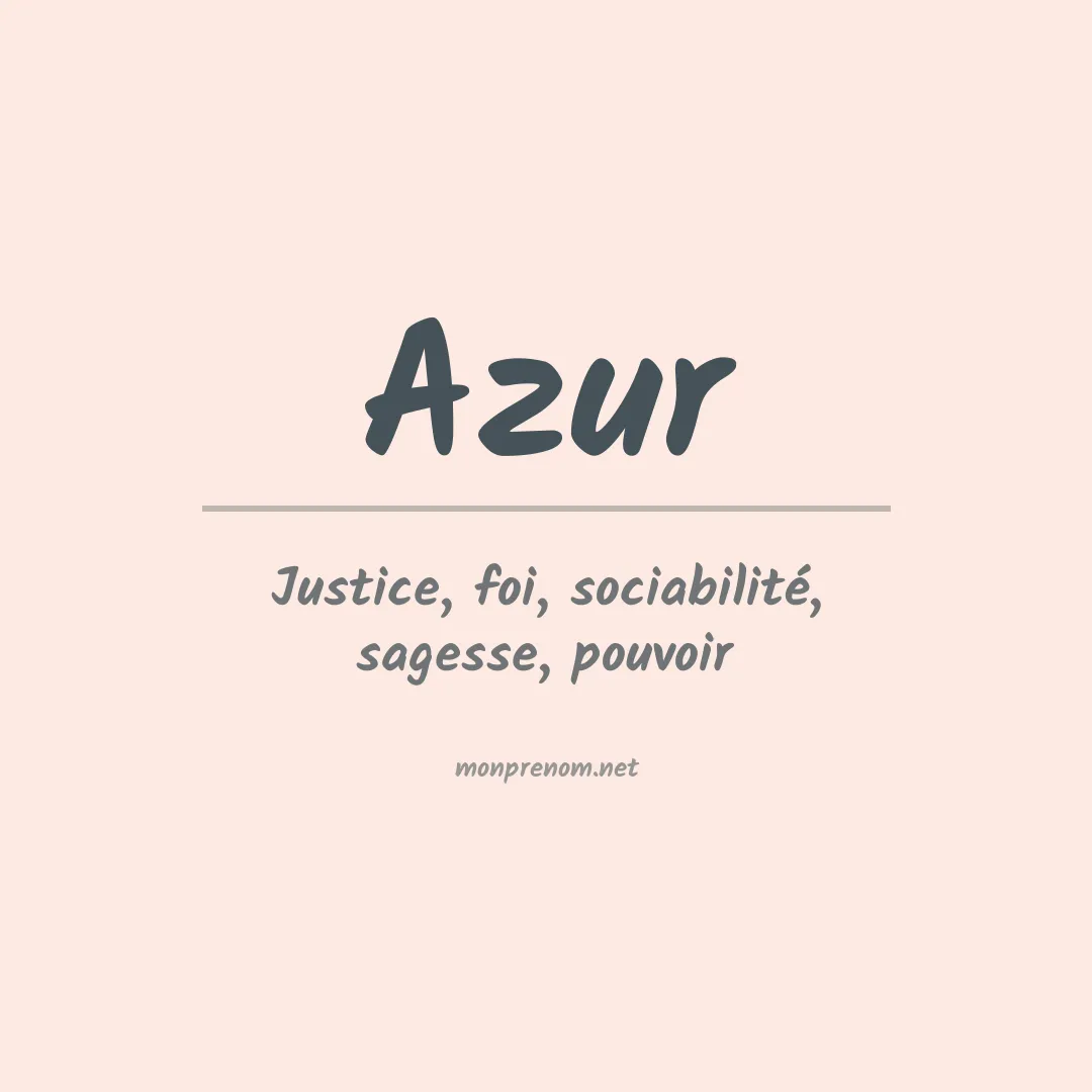 Signification du prénom Azur