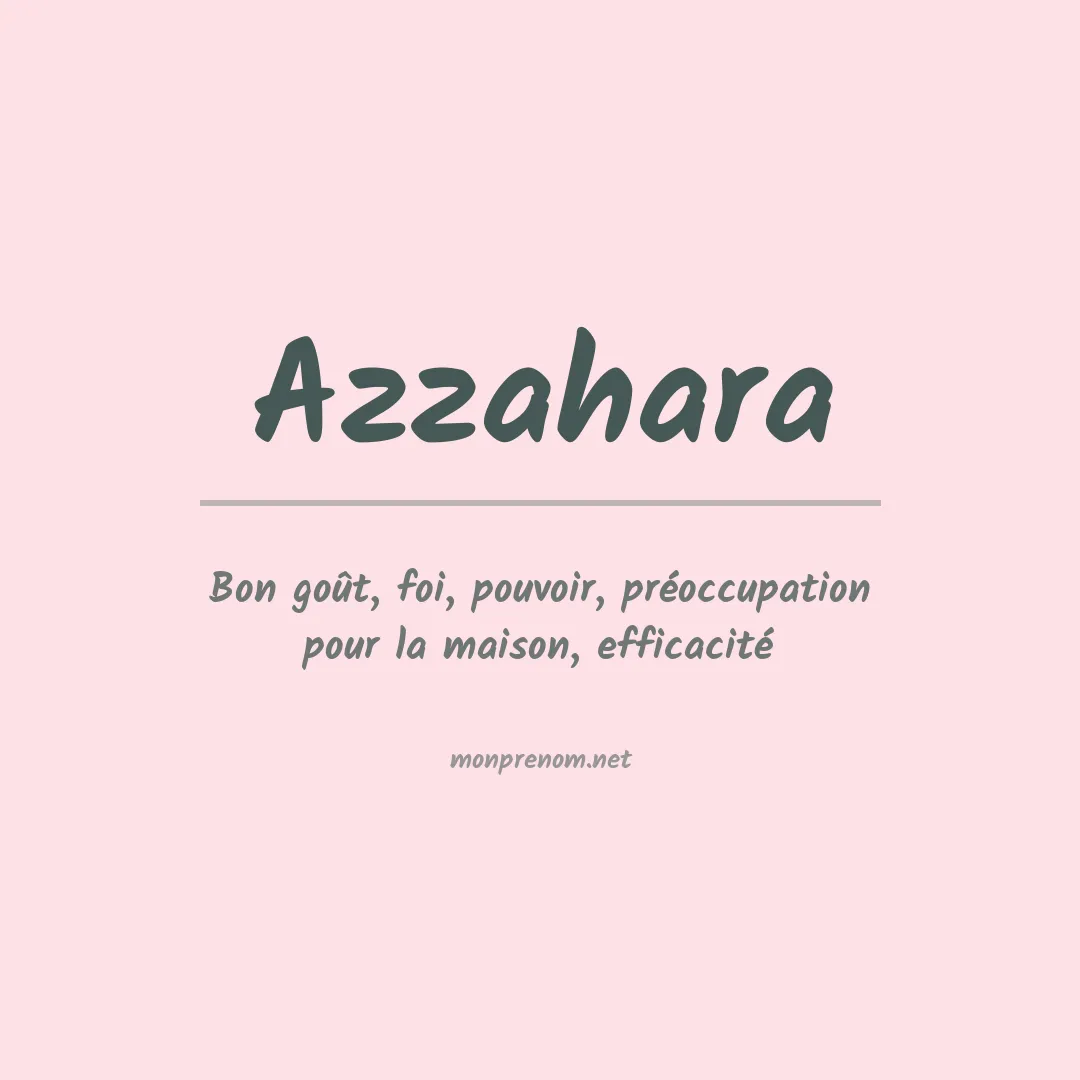 Signification du prénom Azzahara