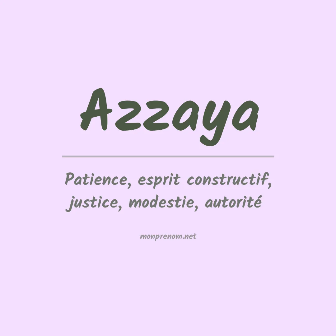 Signification du prénom Azzaya