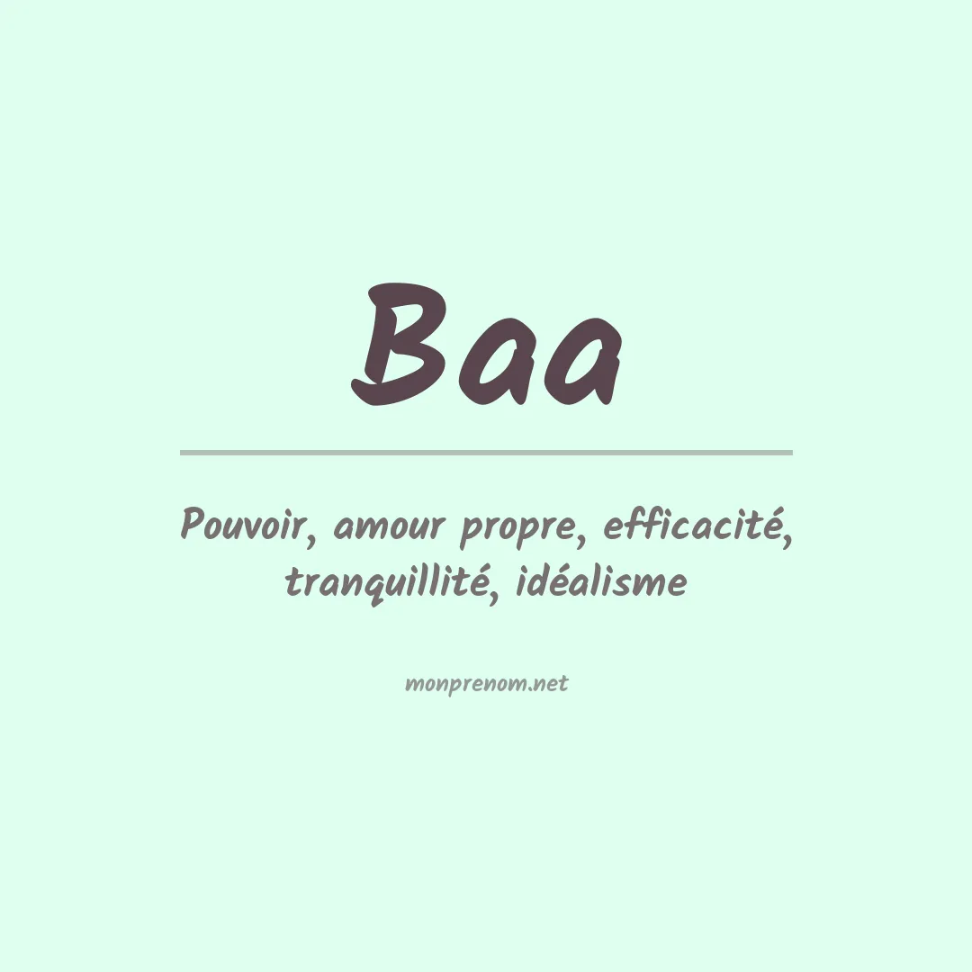 Signification du prénom Baa