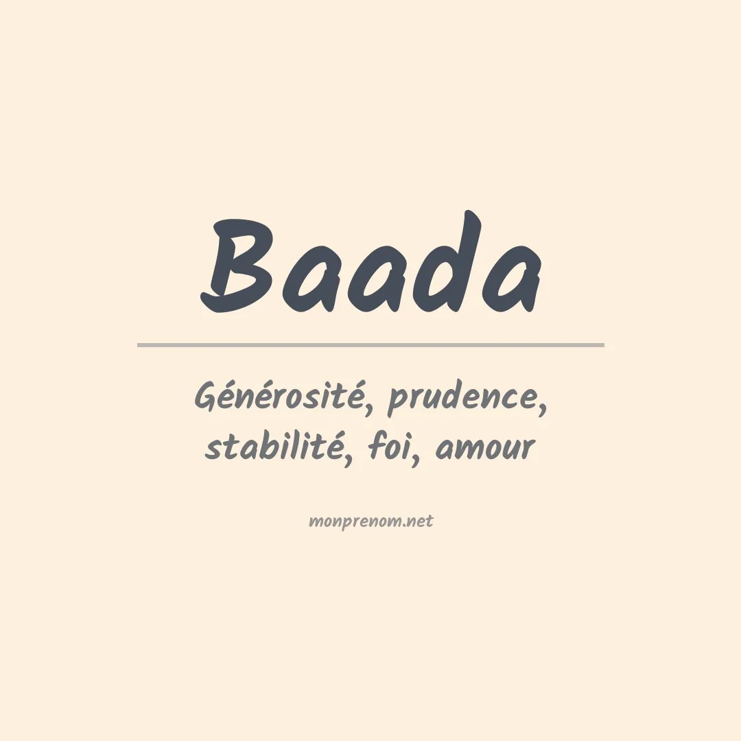 Signification du prénom Baada