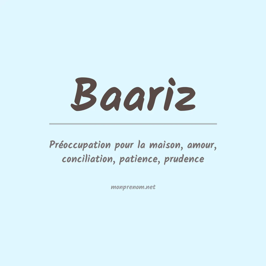 Signification du prénom Baariz