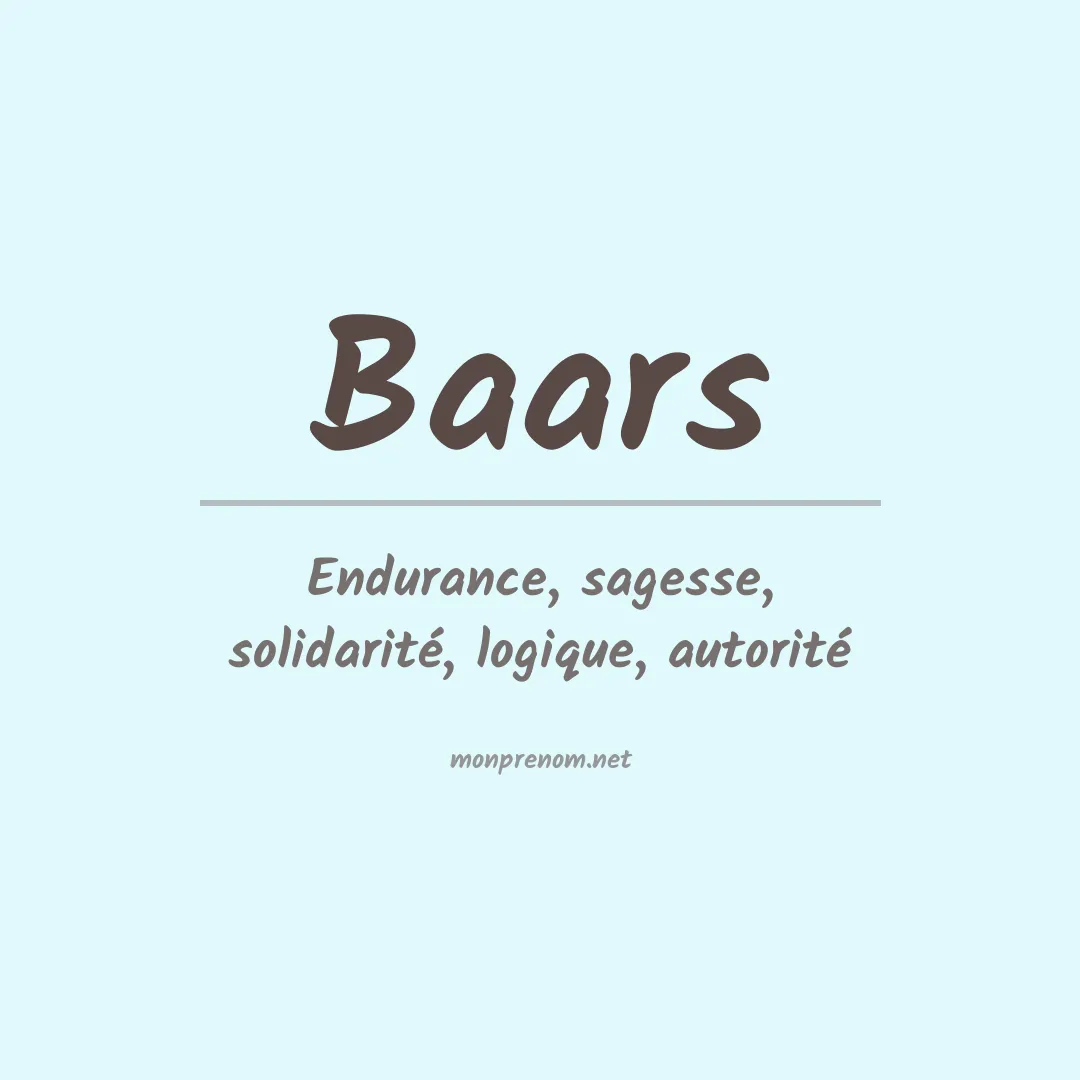 Signification du prénom Baars