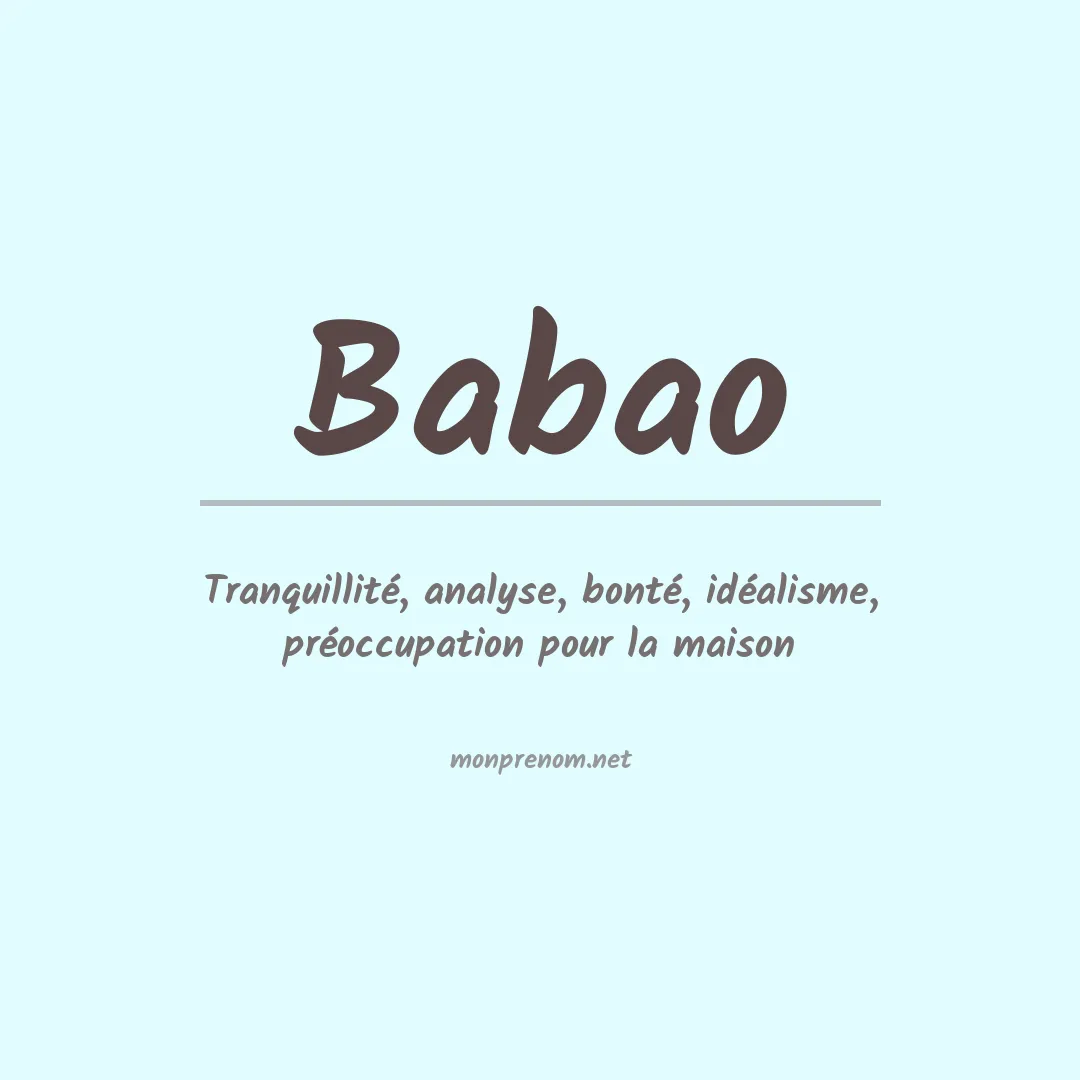 Signification du prénom Babao