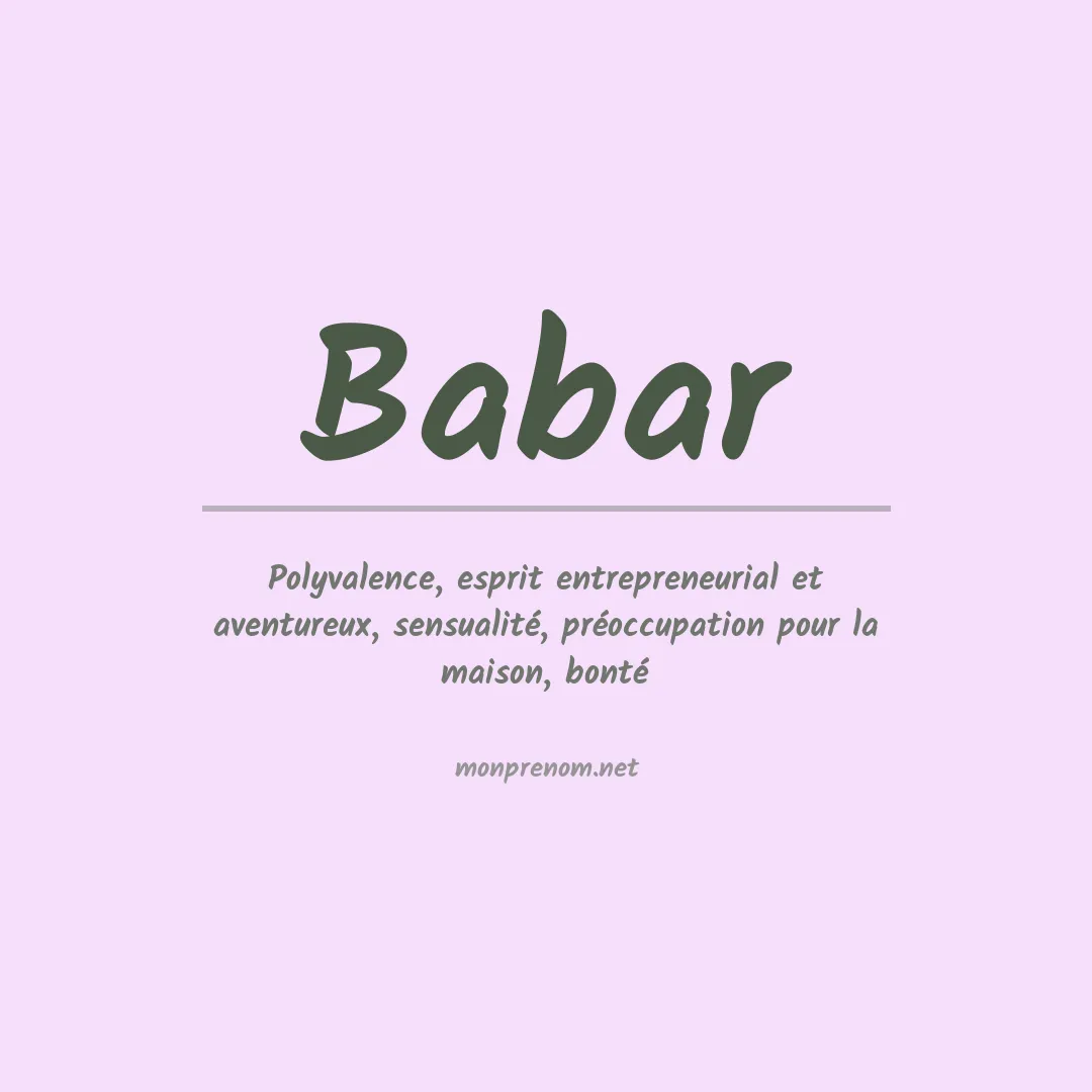 Signification du prénom Babar