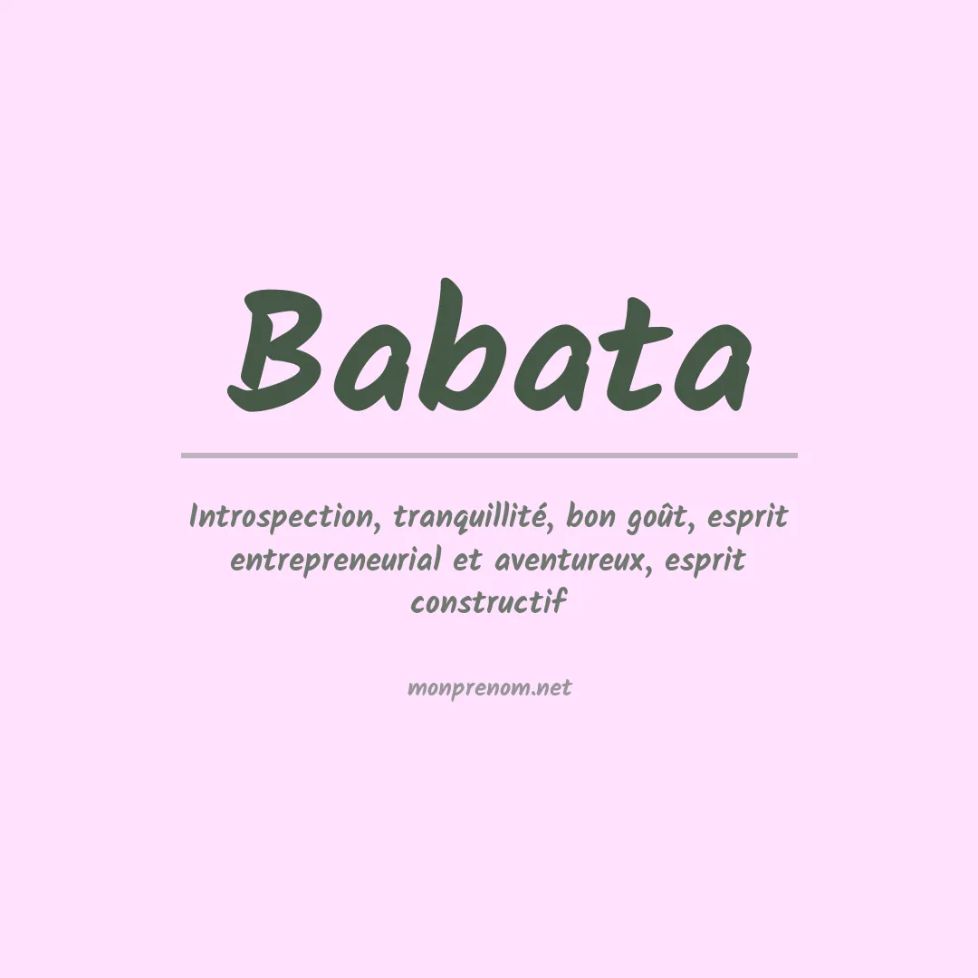 Signification du prénom Babata