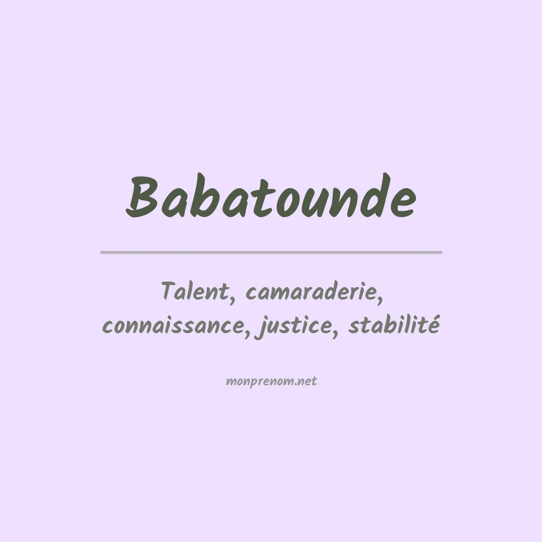 Signification du prénom Babatounde