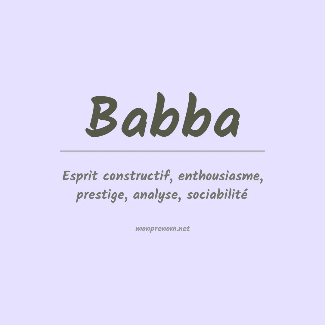 Signification du prénom Babba