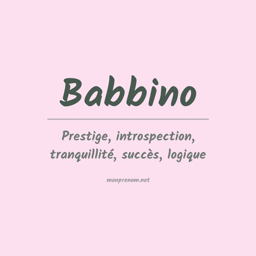 Signification du prénom Babbino