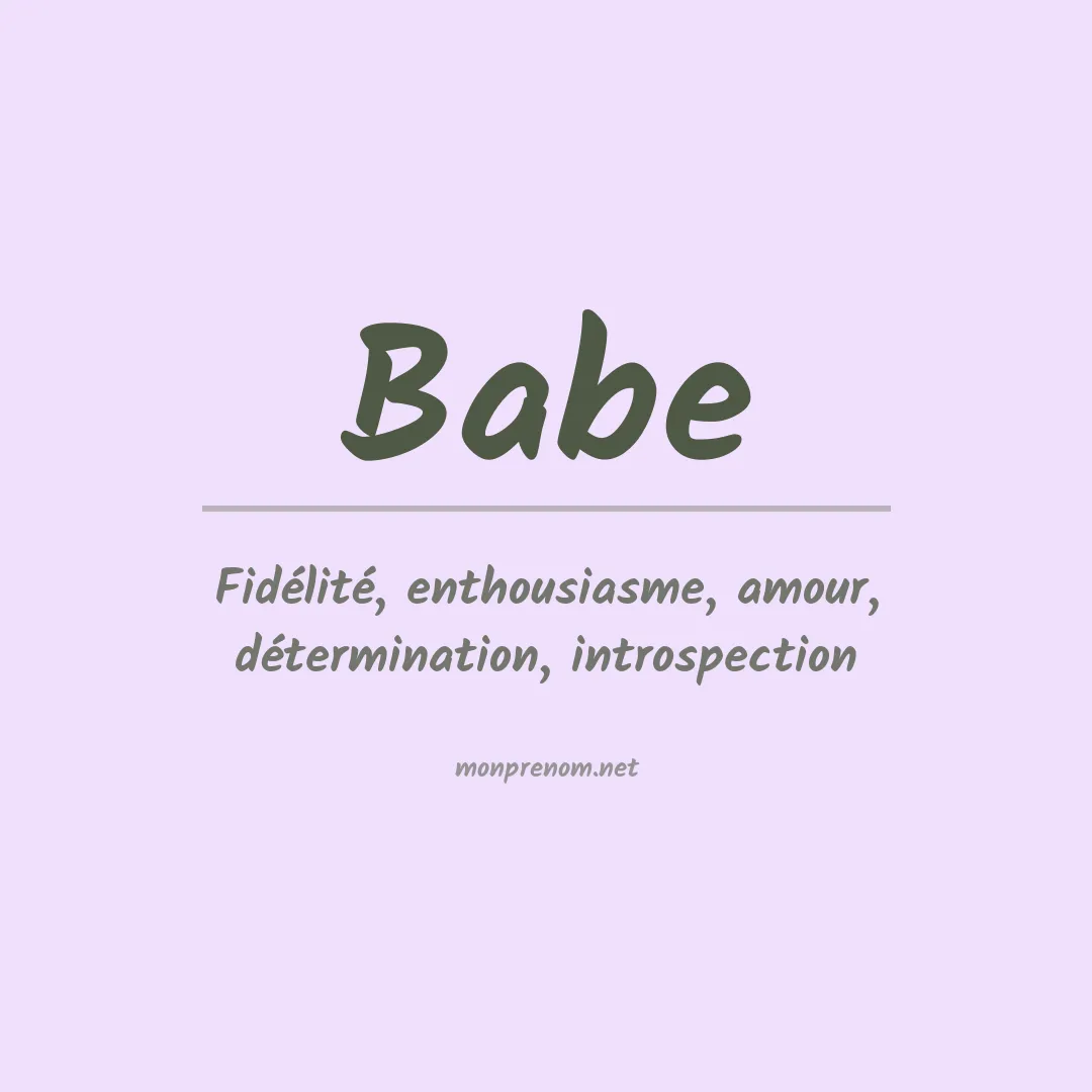Prénom Babe