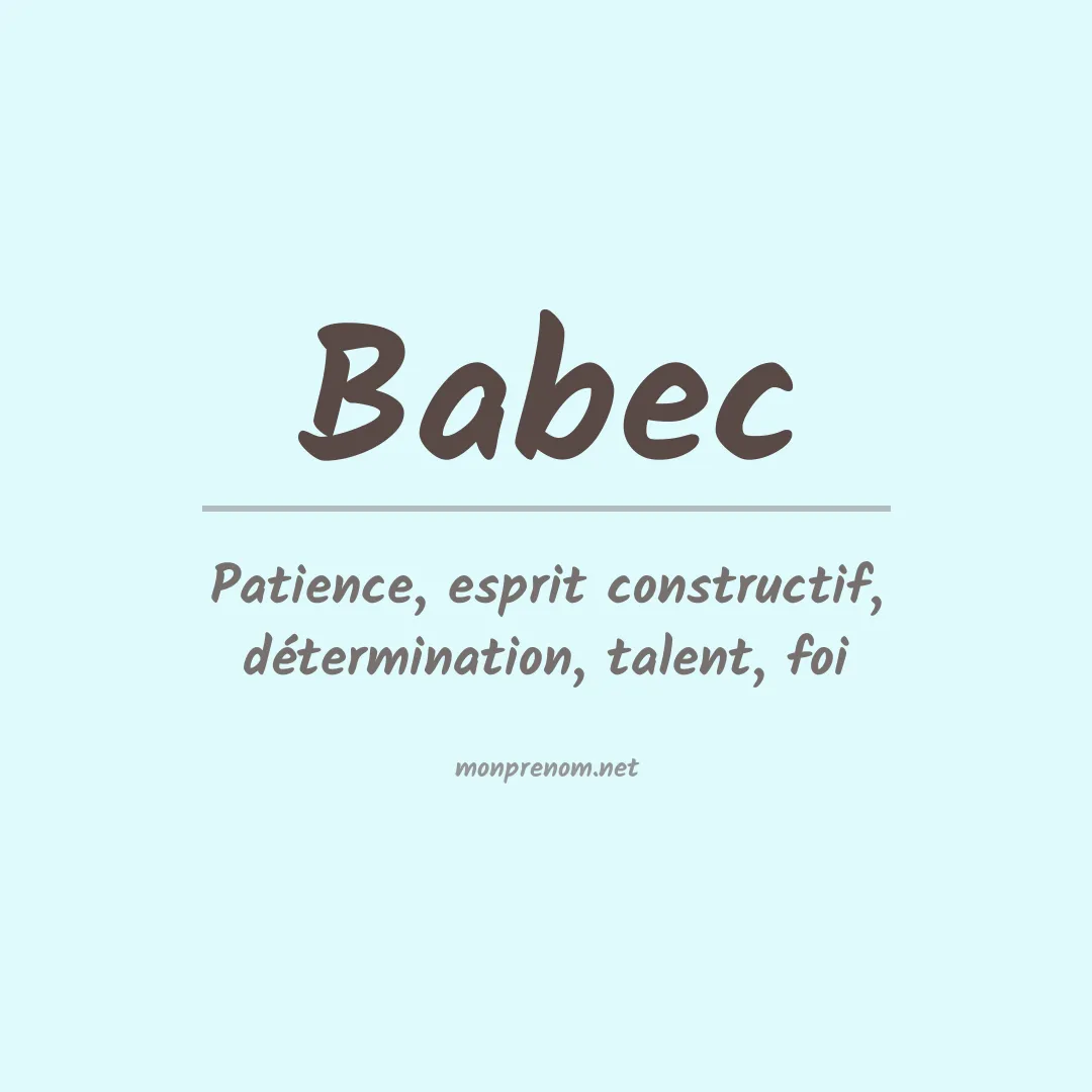 Signification du prénom Babec