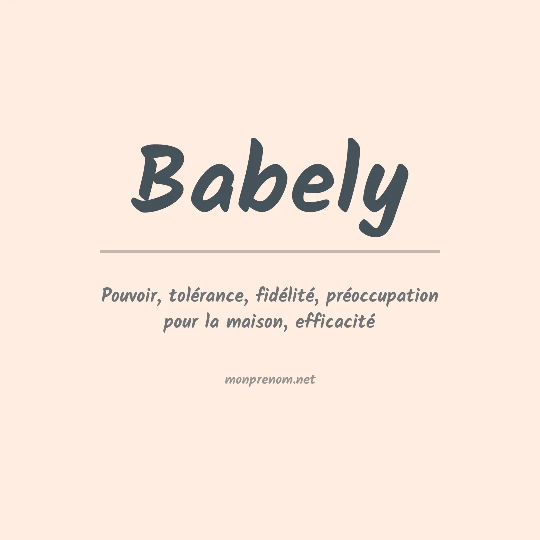 Signification du prénom Babely