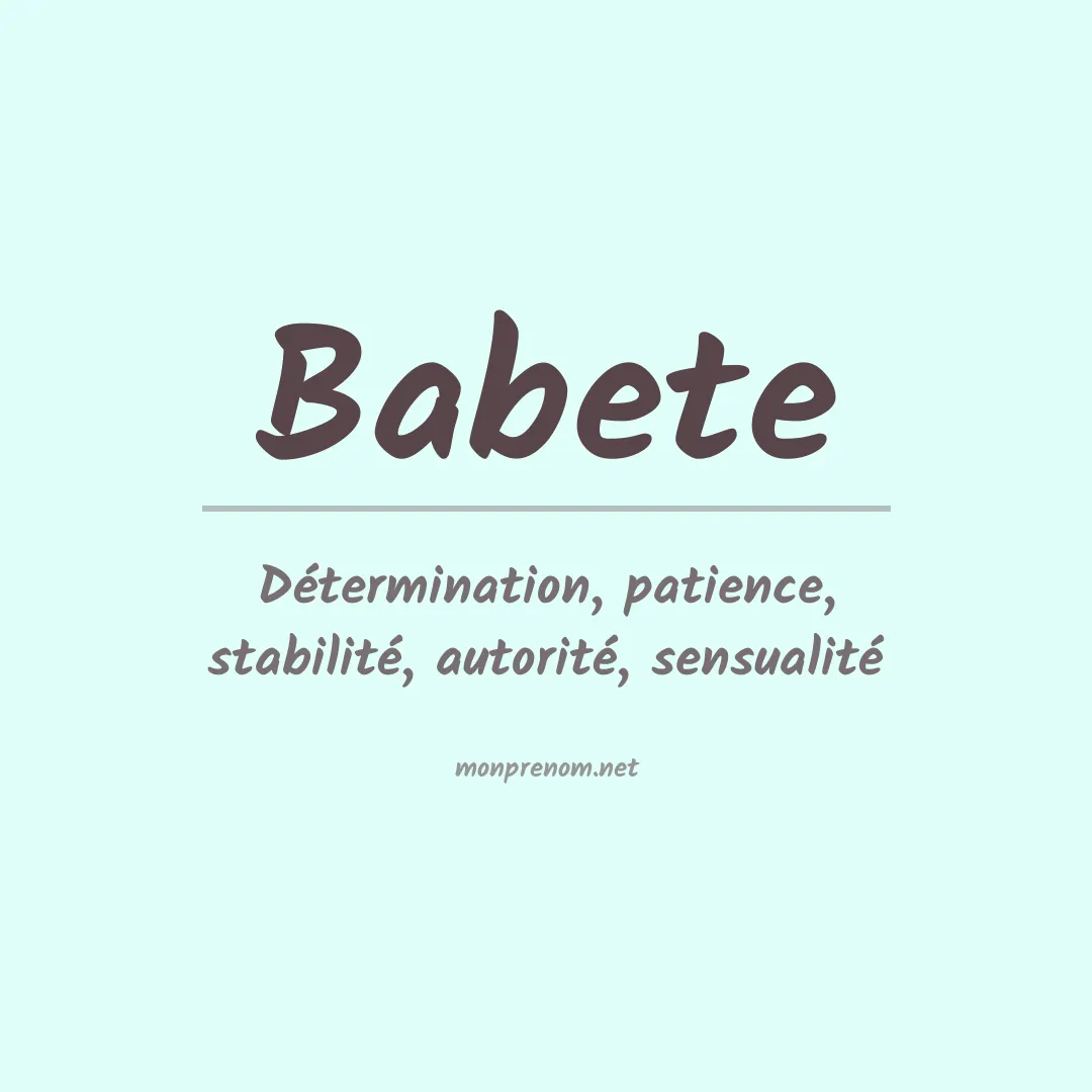 Prénom Babete
