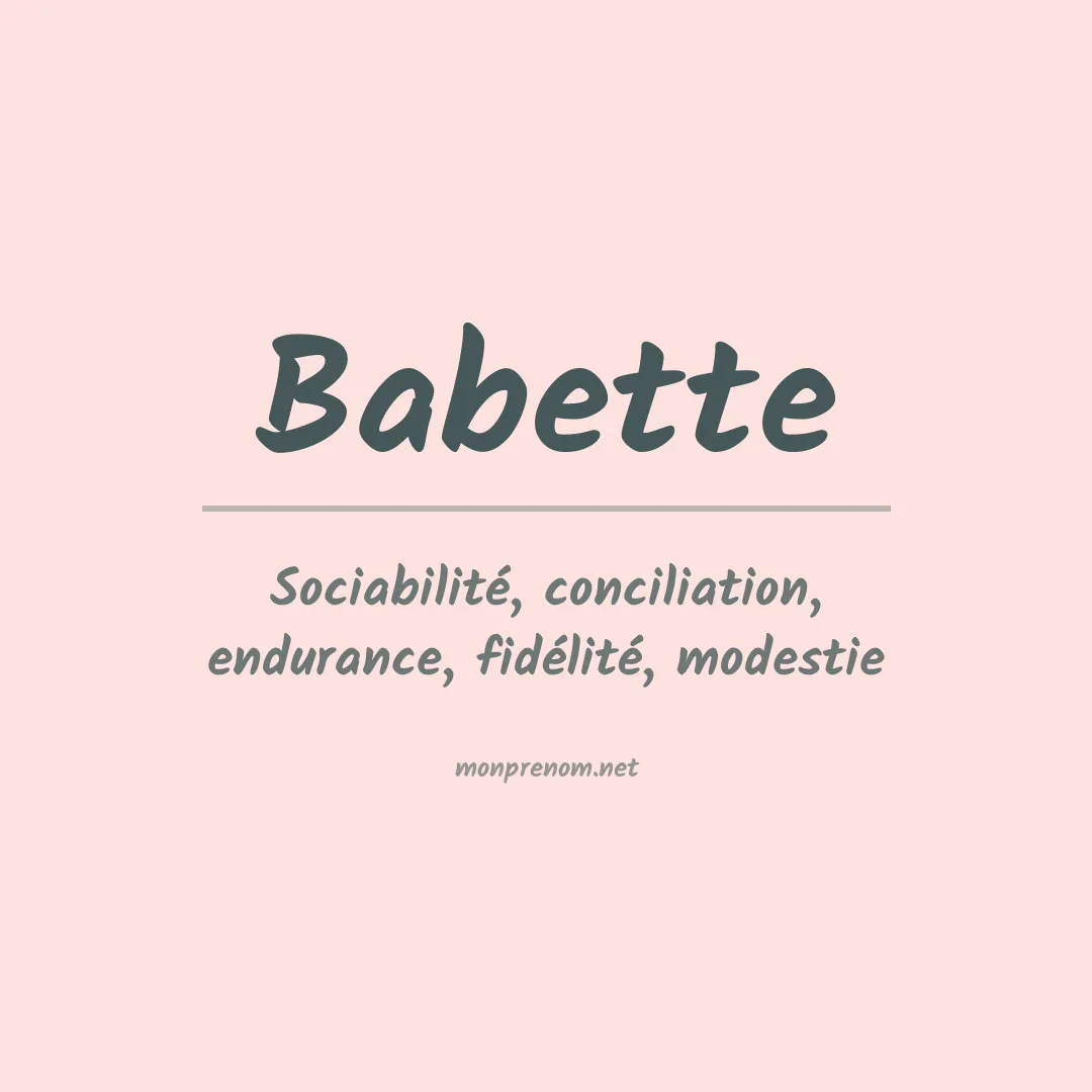 Signification du prénom Babette