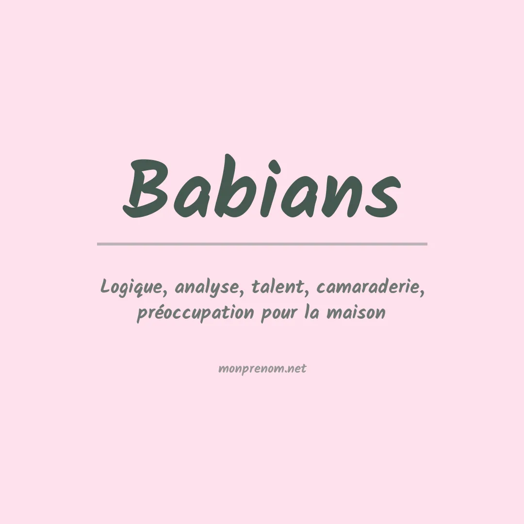Signification du prénom Babians