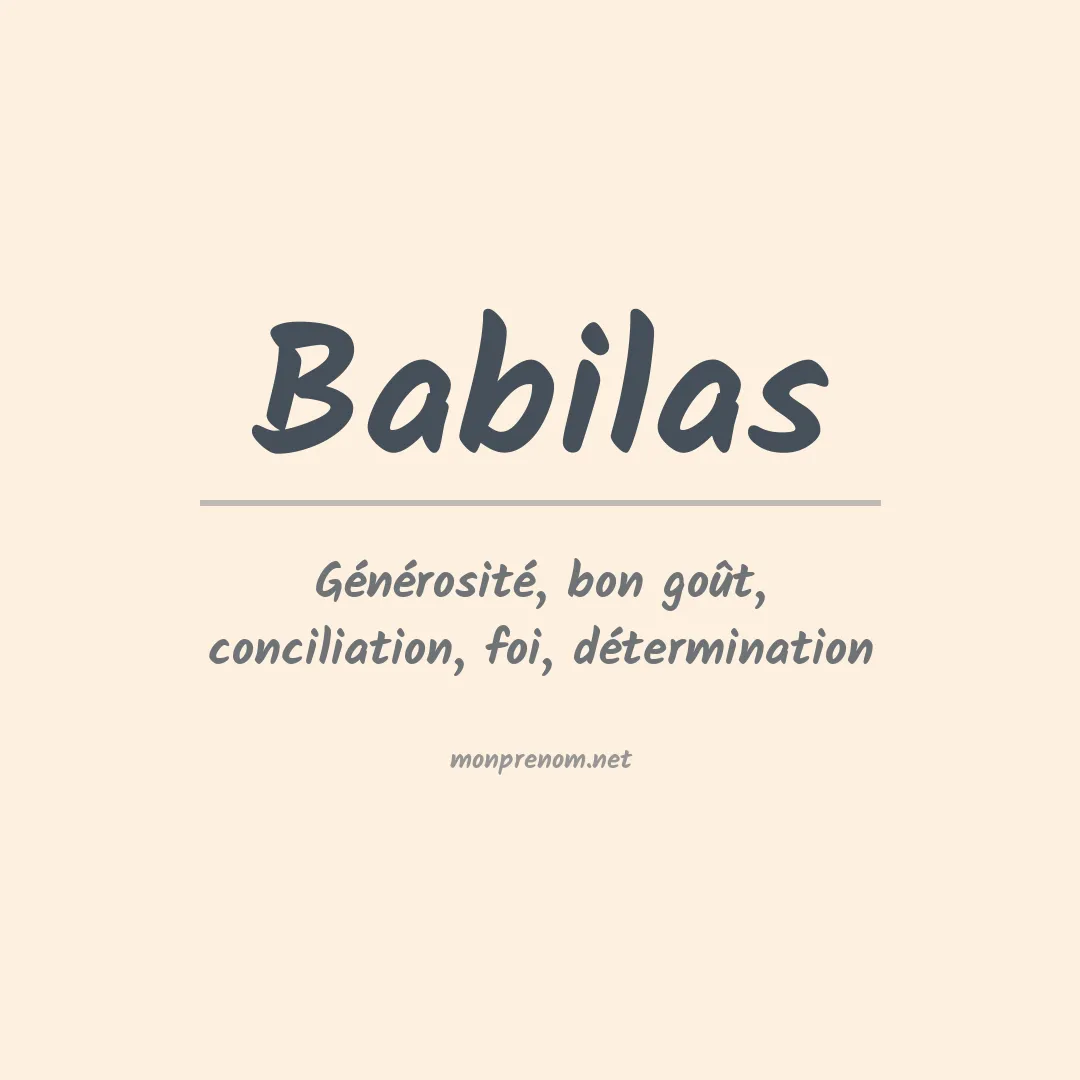 Signification du prénom Babilas