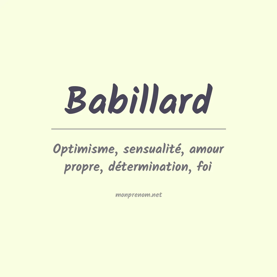 Signification du prénom Babillard