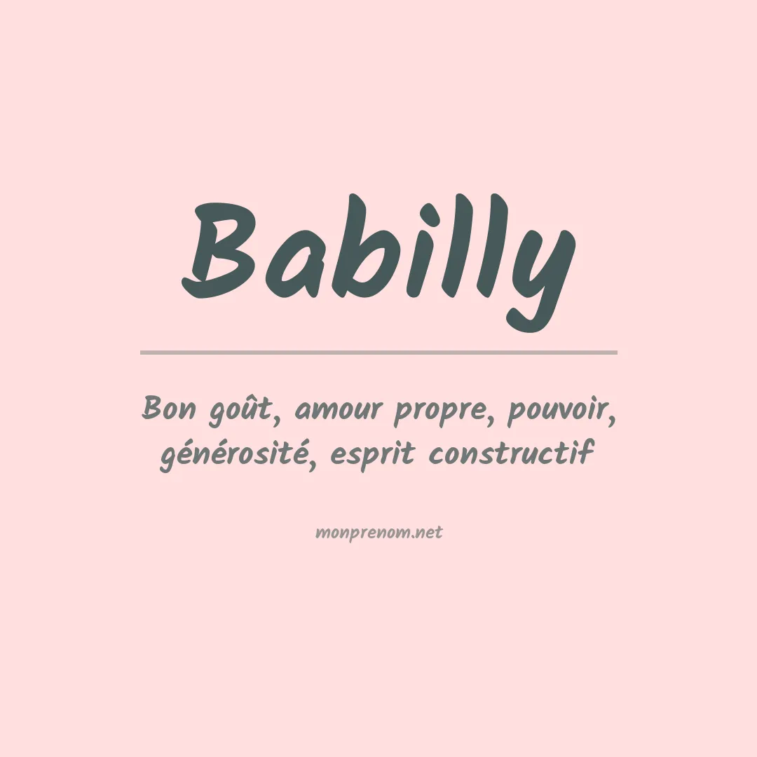 Signification du prénom Babilly