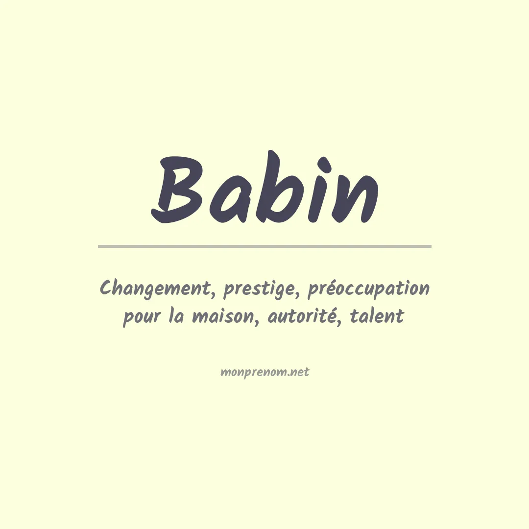 Prénom Babin