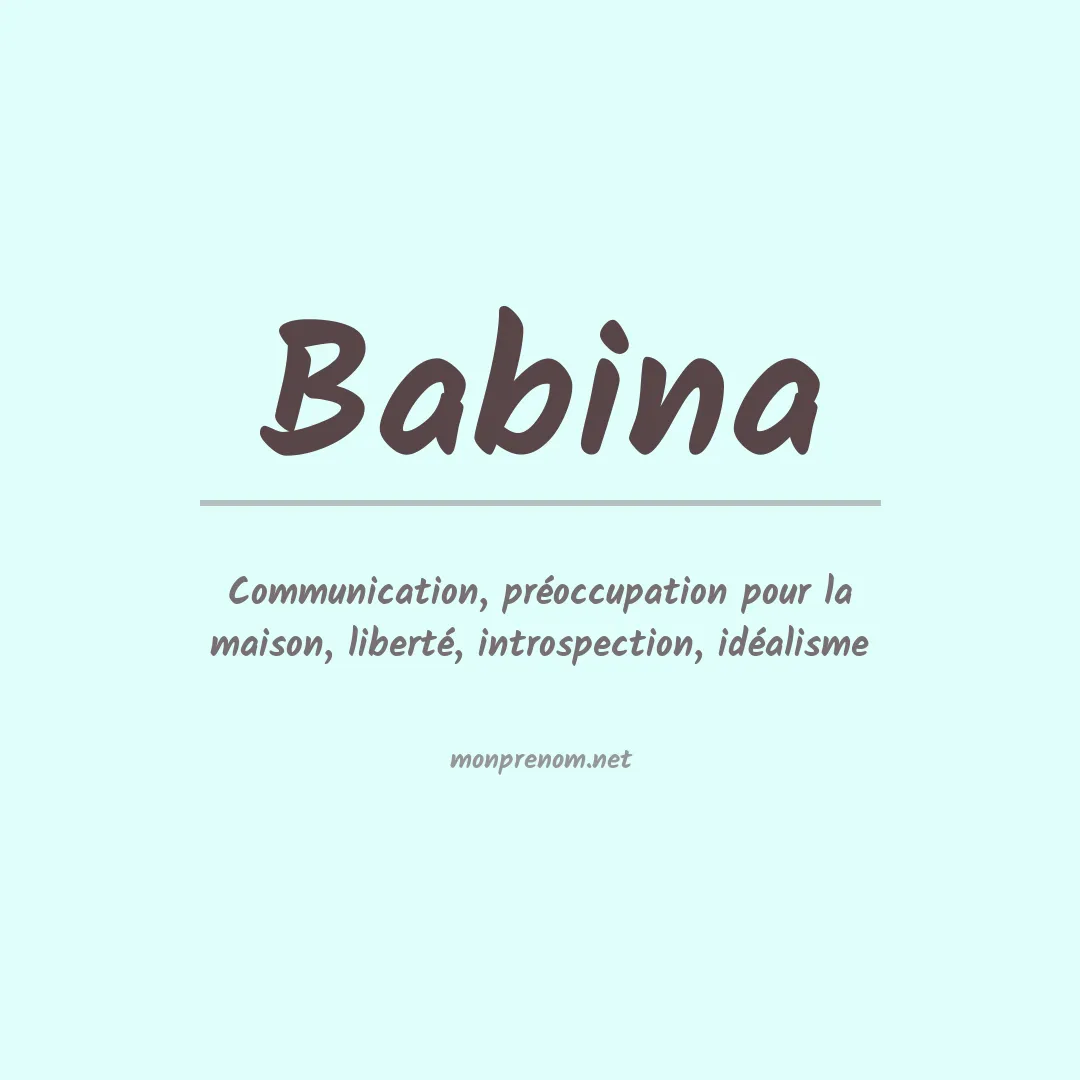 Signification du prénom Babina