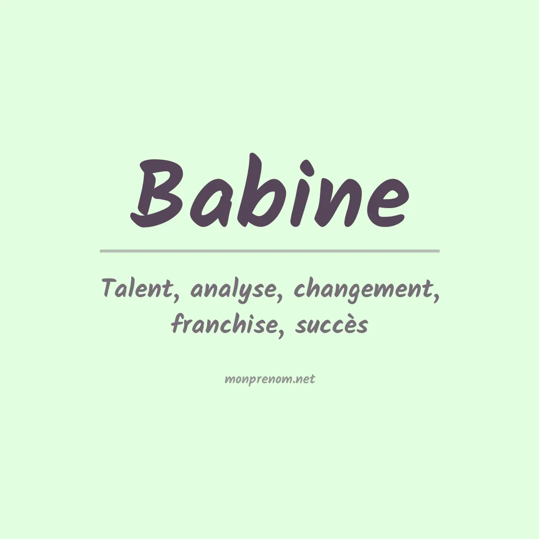 Signification du prénom Babine