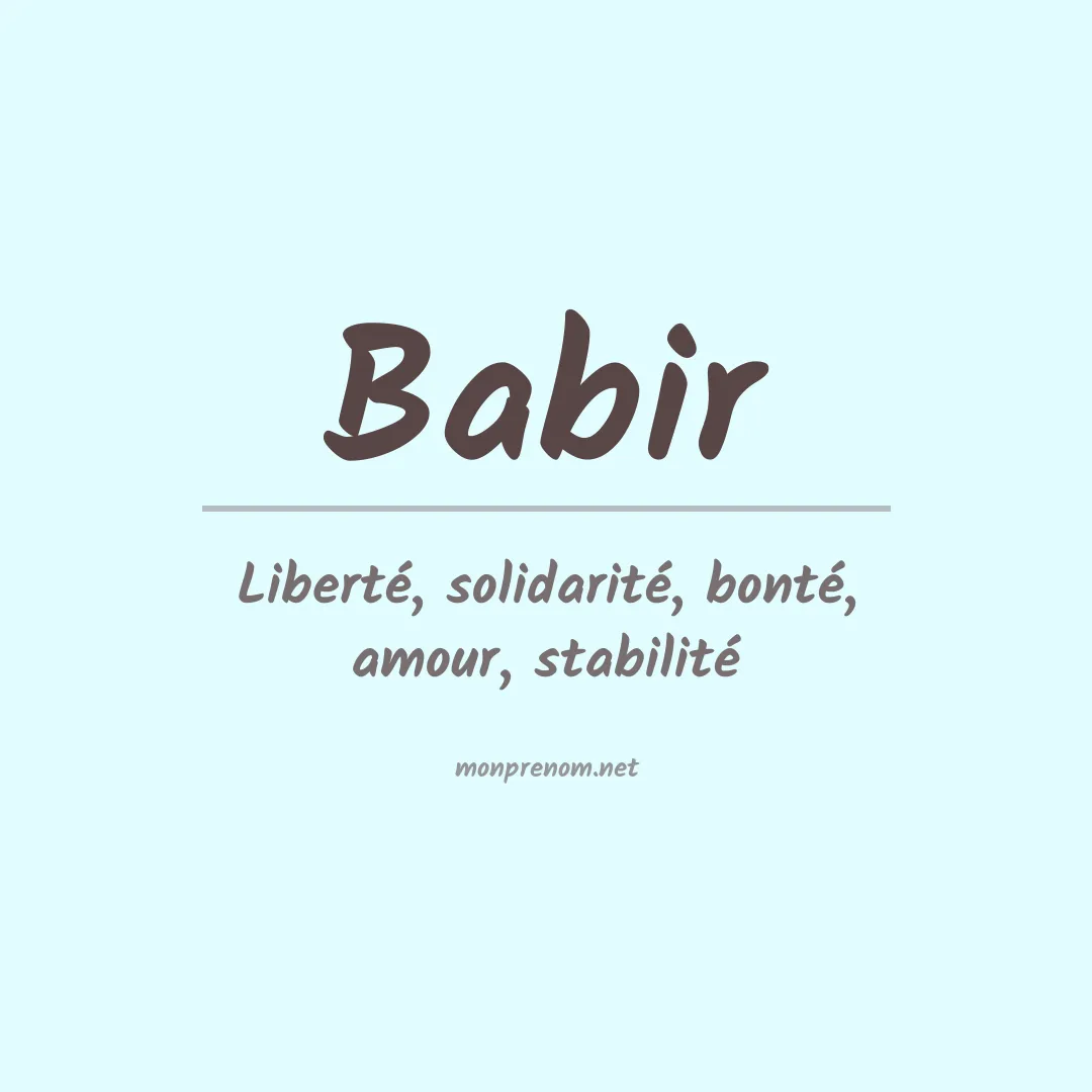 Signification du prénom Babir