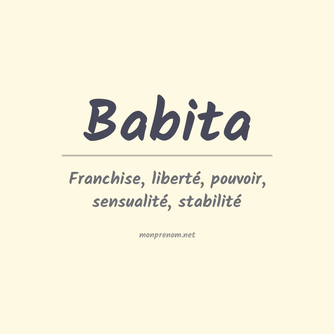 Signification du prénom Babita