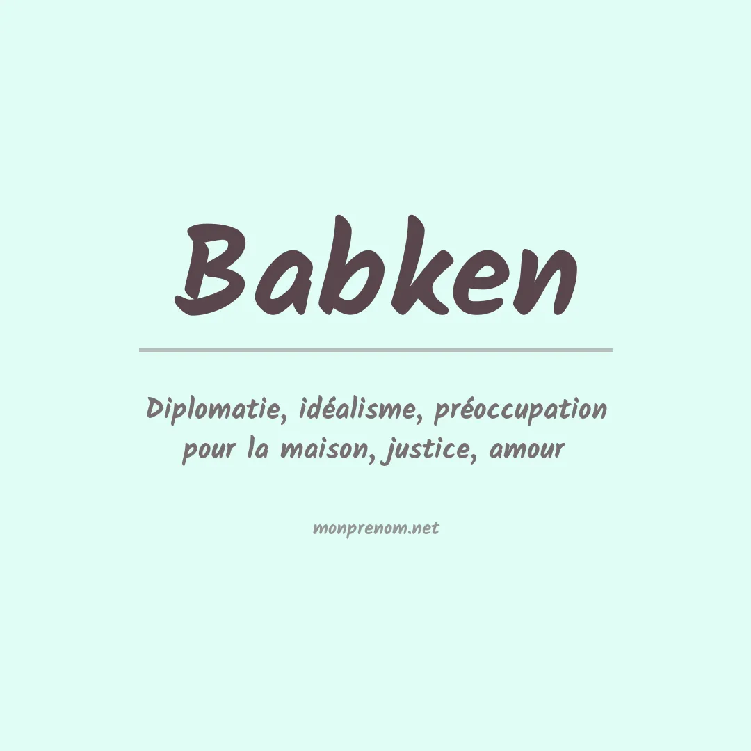 Signification du prénom Babken
