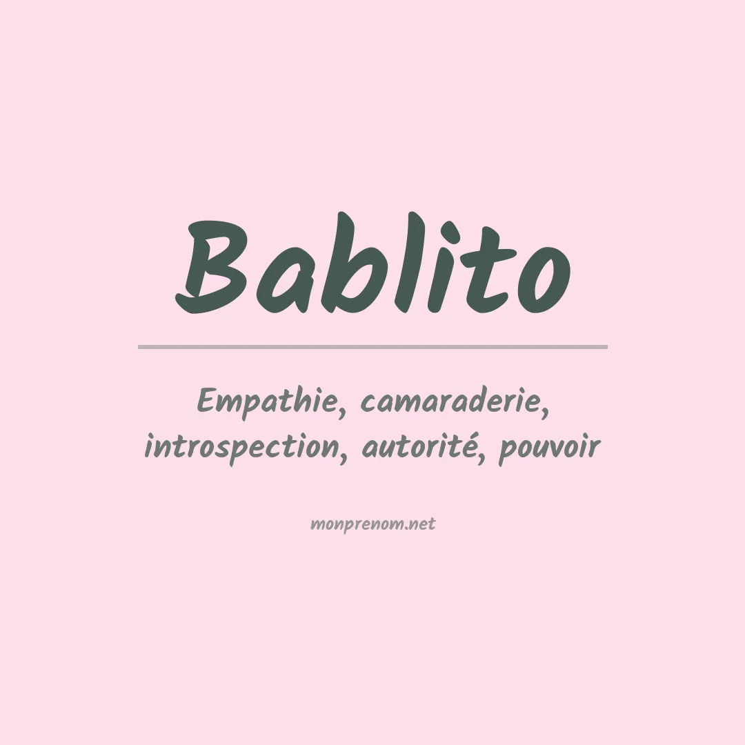 Signification du prénom Bablito