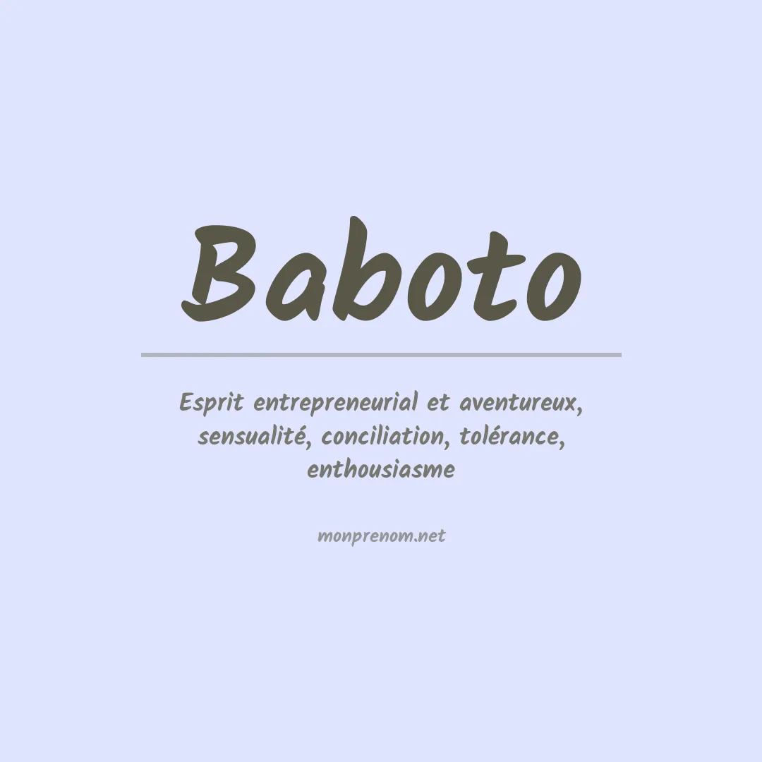 Signification du prénom Baboto