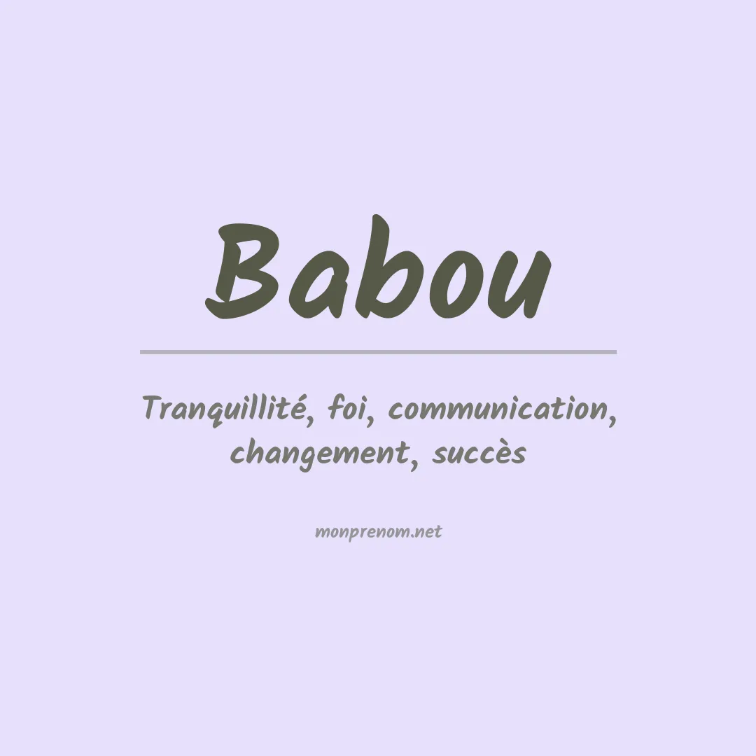 Signification du prénom Babou