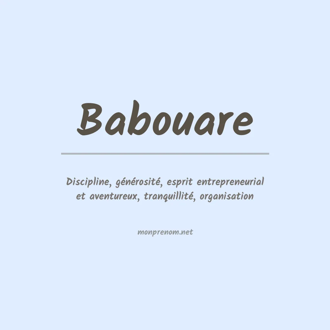 Signification du prénom Babouare