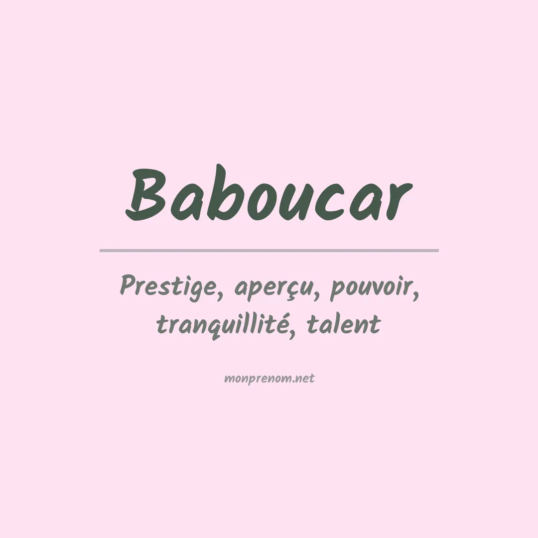 Signification du prénom Baboucar