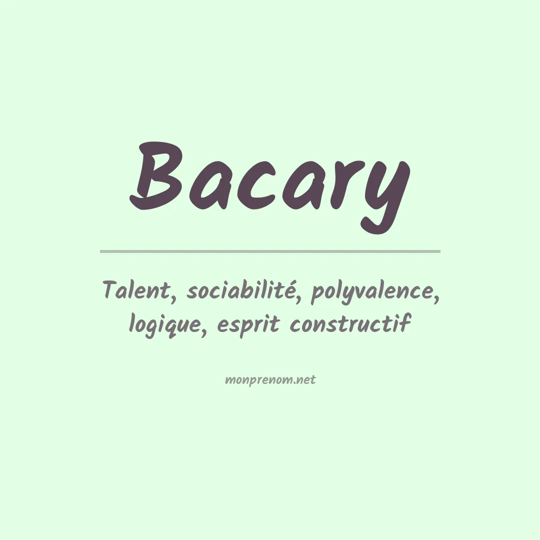 Signification du prénom Bacary