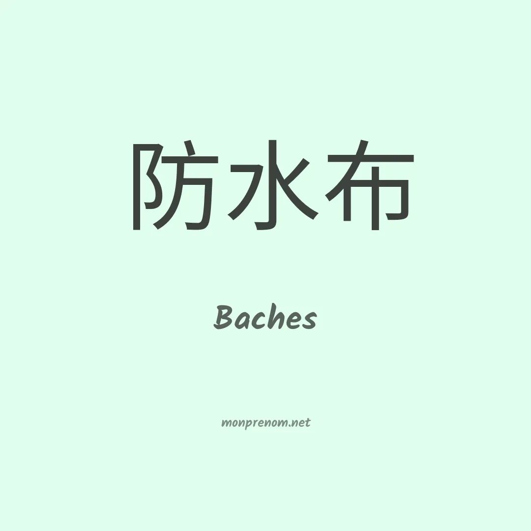 Baches en chinois