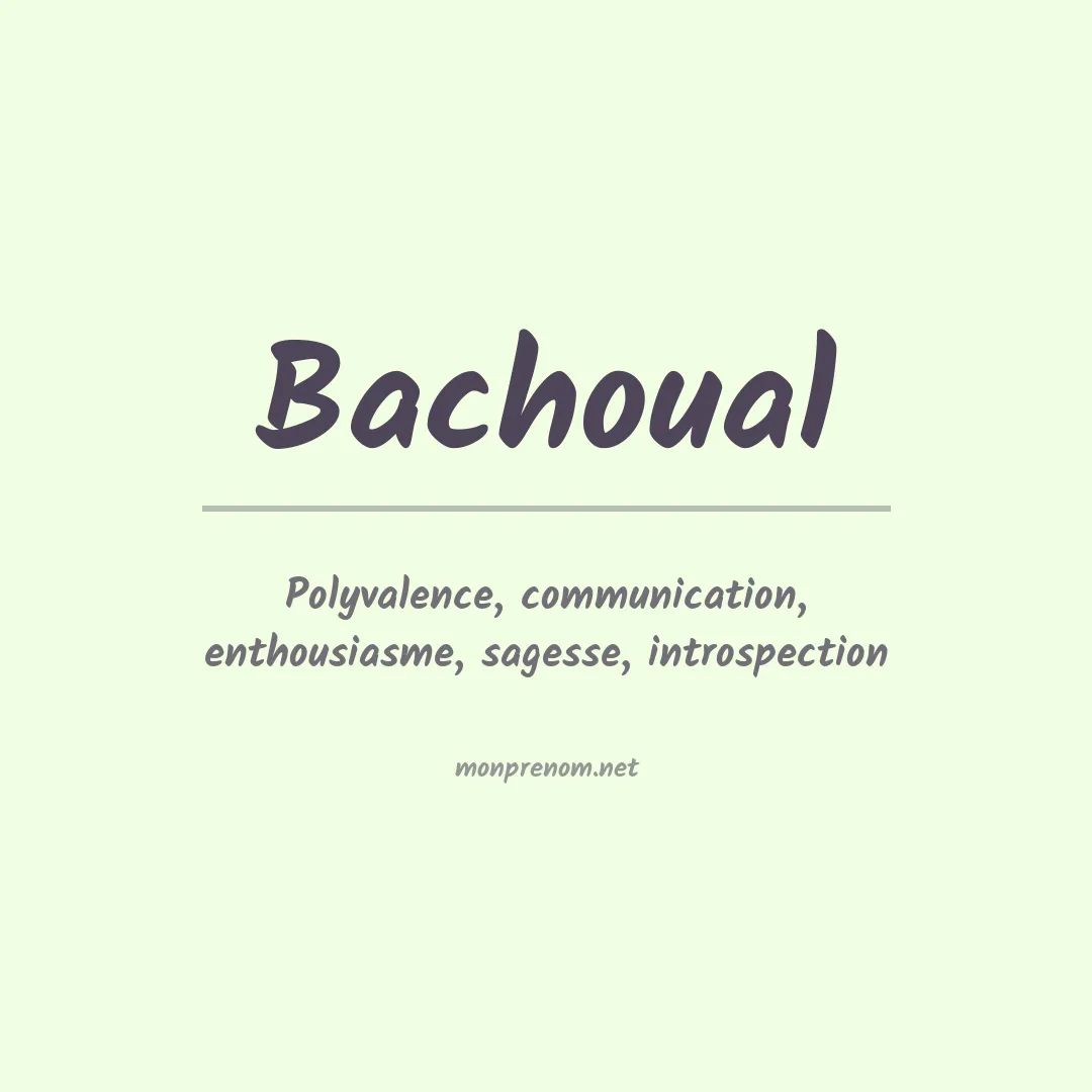 Prénom Bachoual