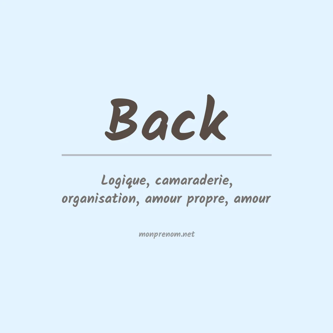 Prénom Back