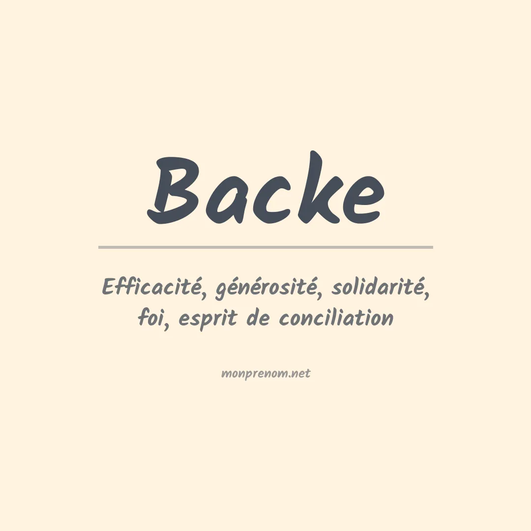 Prénom Backe