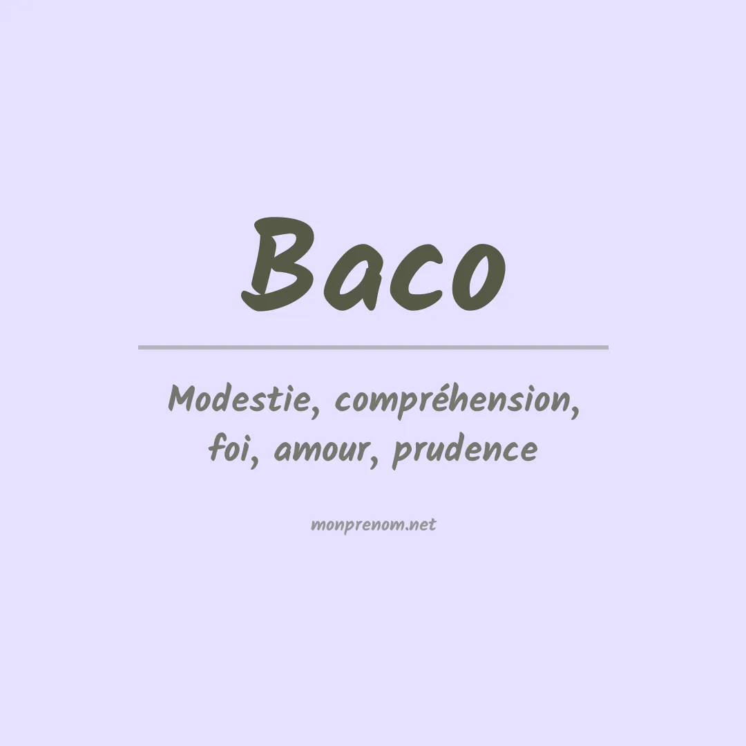 Prénom Baco