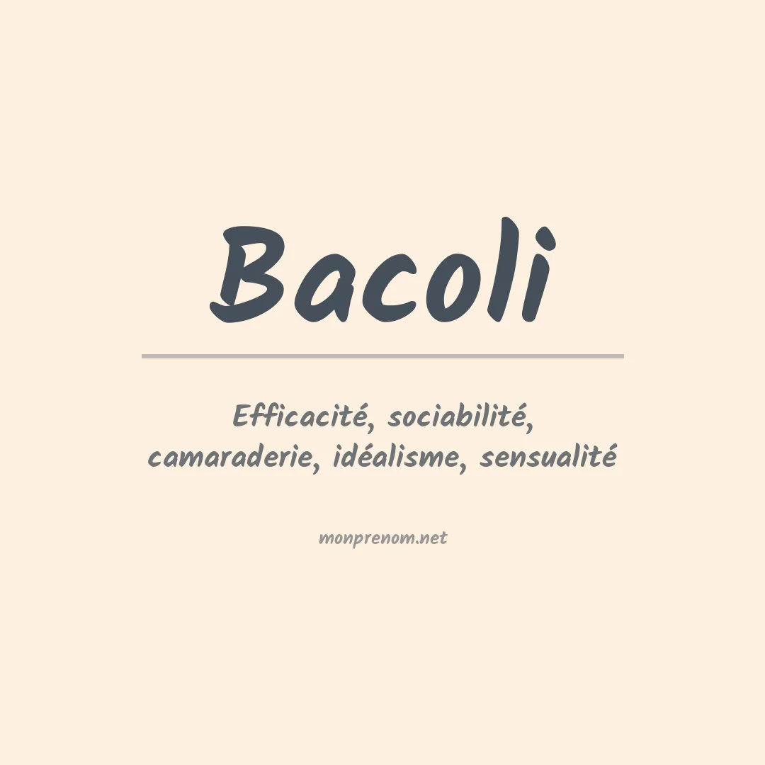 Signification du prénom Bacoli