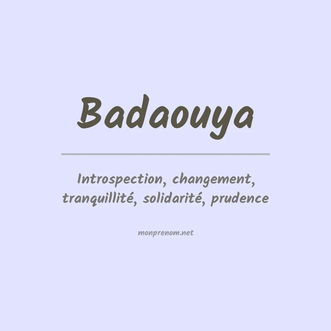 Prénom Badaouya