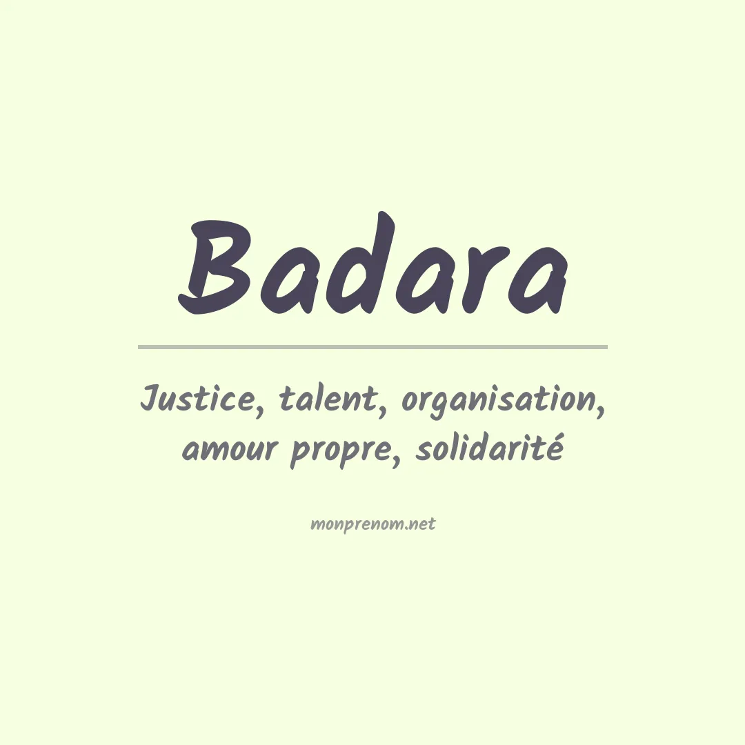 Signification du prénom Badara