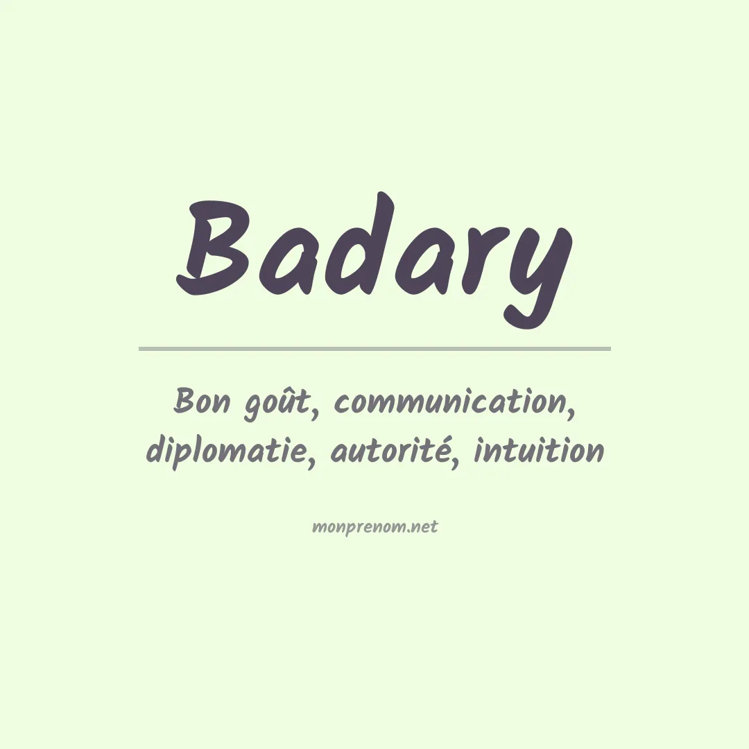 Signification du prénom Badary