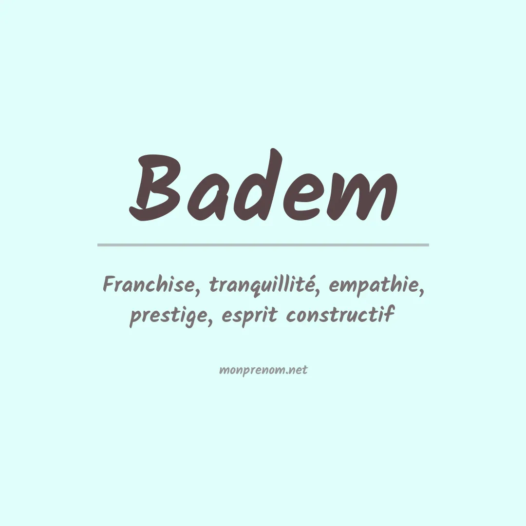Signification du prénom Badem