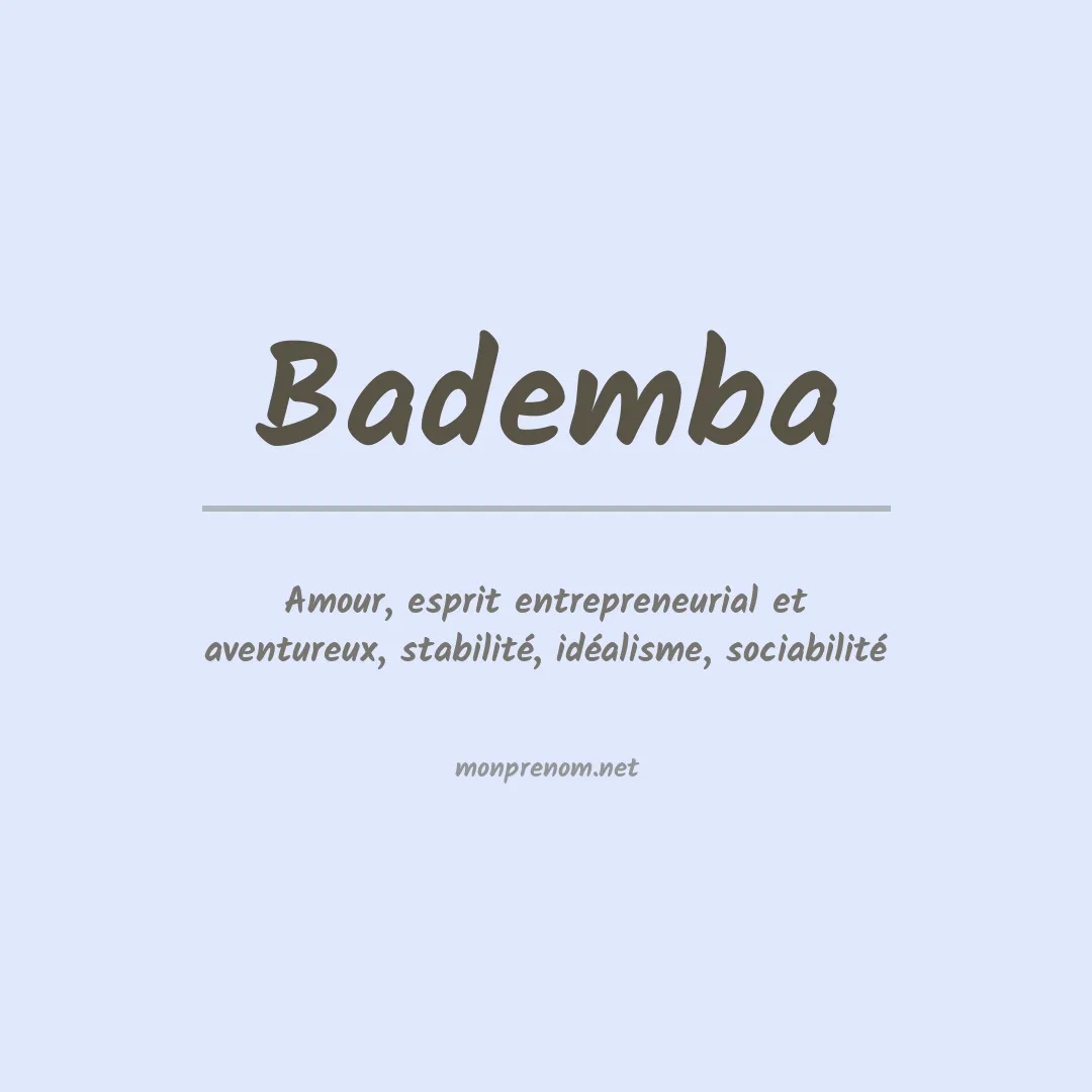 Signification du prénom Bademba