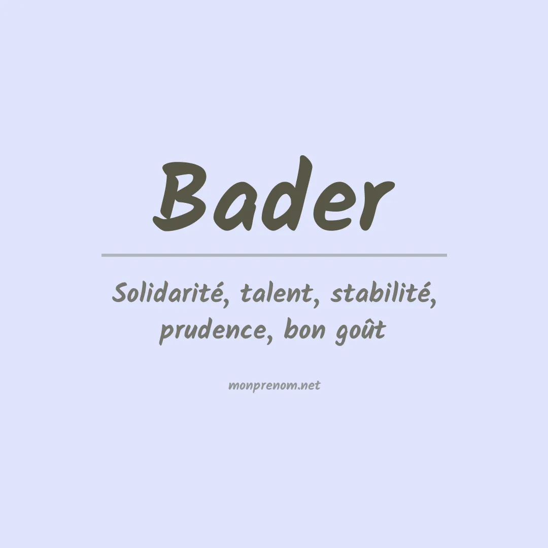 Prénom Bader