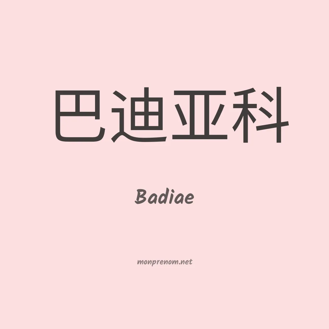 Badiae en chinois